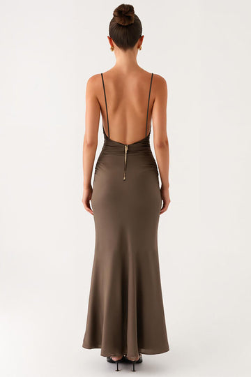 Mermaid Grey Spaghetti Straps Formal Dress